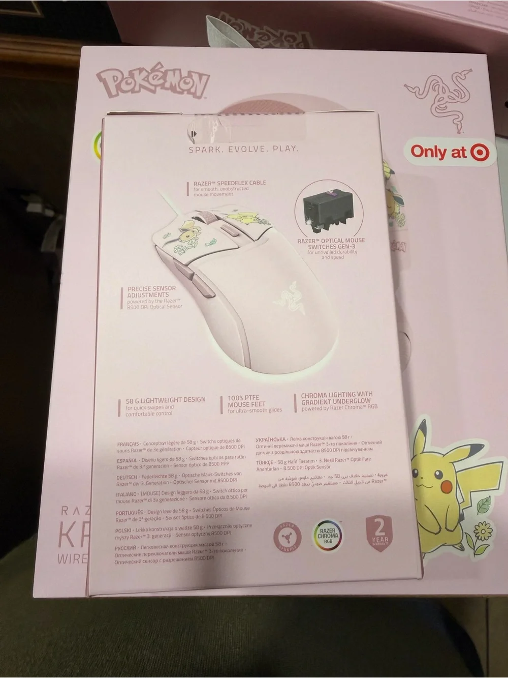 Pokemon x Razer Kraken X v4 Headset|Cobra Wired Mouse|Mousepad|Pikachu & Eevee